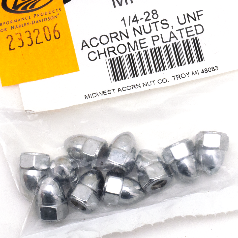 CHROME ACORN STYLE NUT ASSORTMENT