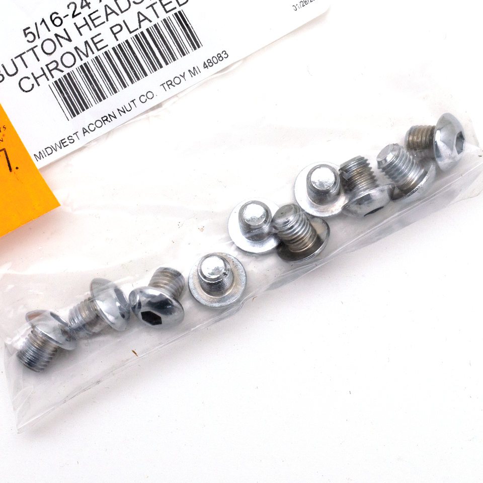 CHROME PLATED BUTTON HEAD ALLEN SCREWS ASSORTMENT