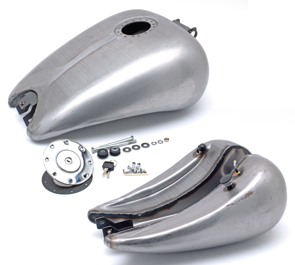 ONE PIECE 2" STRETCHED SMOOTH TOP STEEL GAS TANK FOR DYNA MODELS