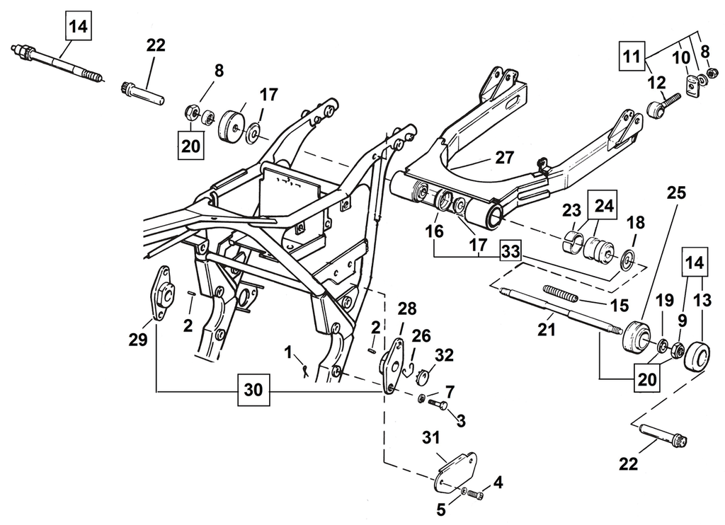 SWINGARM PARTS FOR FXR