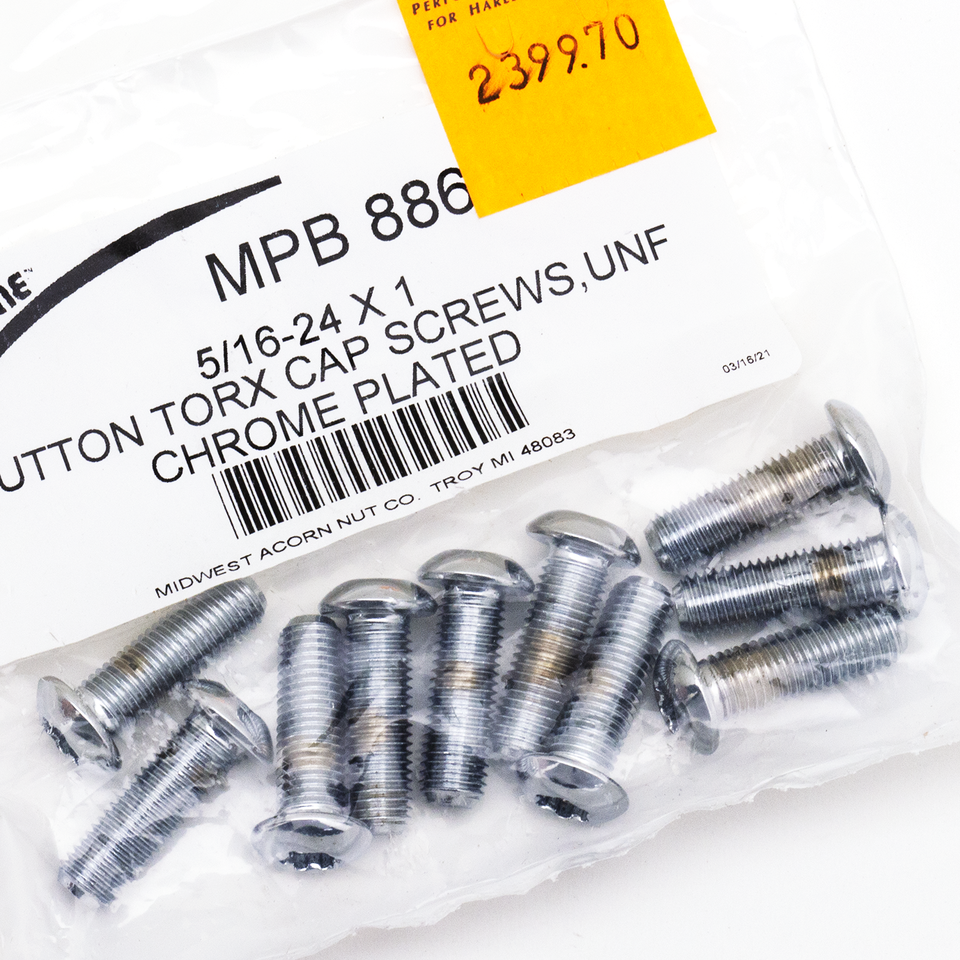 CHROME PLATED BUTTON HEAD TORX SCREW ASSORTMENT