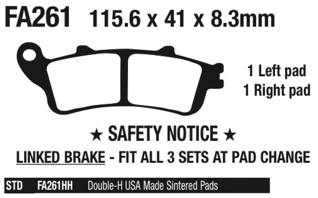 EBC FRONT DISC BRAKE PADS