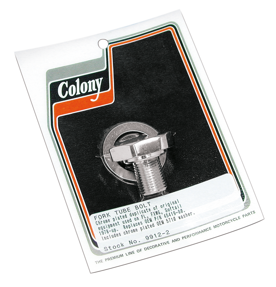 COLONY FORK TUBE CAP BOLT FOR LATE WIDE GLIDE FORKS