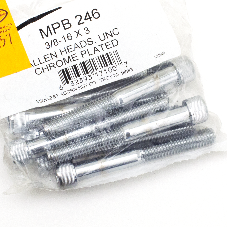 CHROME PLATED GRADE-8 ALLEN HEAD SOCKET SCREWS