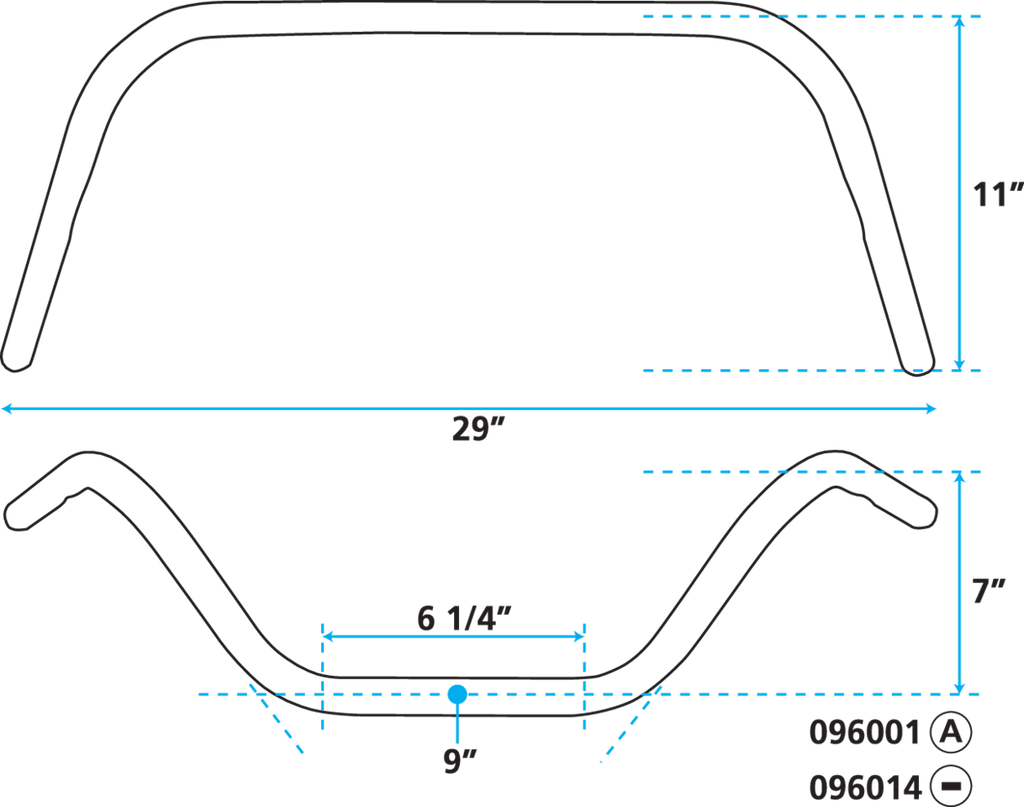 ZODIAC ONE INCH DIAMETER APE HANGER HANDLEBARS