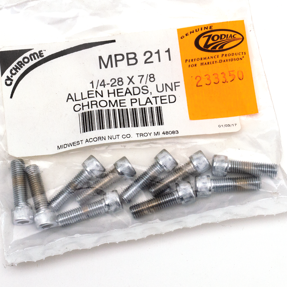CHROME PLATED ALLEN HEAD SCREWS ASSORTMENT (1)