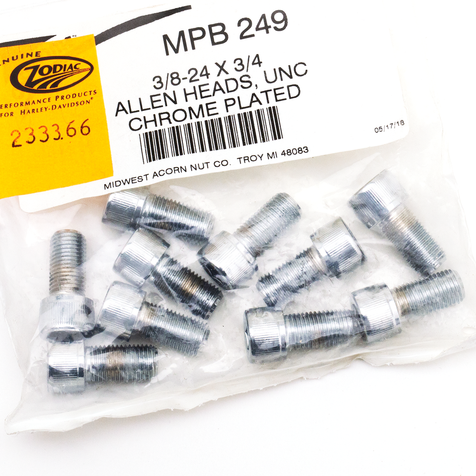 CHROME PLATED ALLEN HEAD SCREWS ASSORTMENT