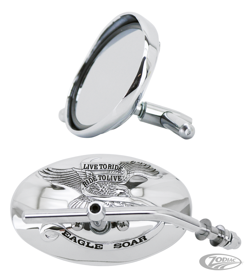 SLIMLINE MIRROR WITH VISOR AND EAGLE LOGO