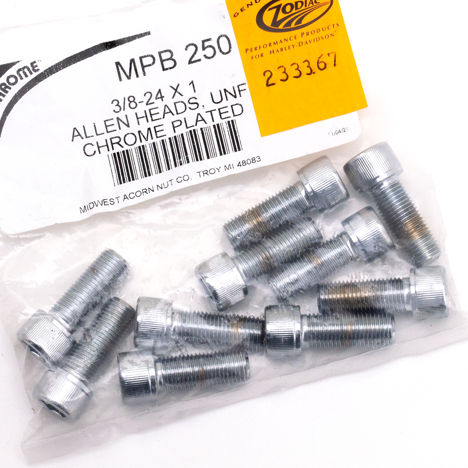 CHROME PLATED ALLEN HEAD SCREWS ASSORTMENT