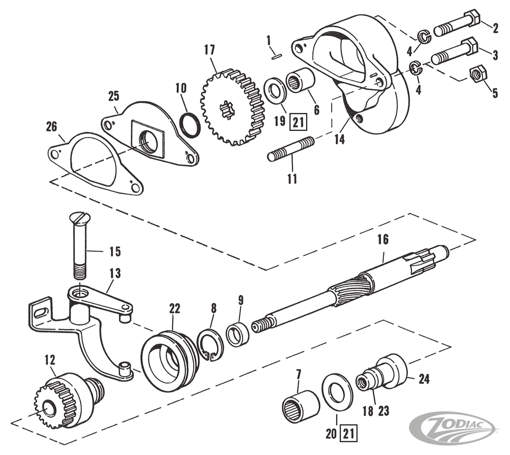 STARTER HOUSING PARTS FOR CHAIN DRIVEN FL & FX