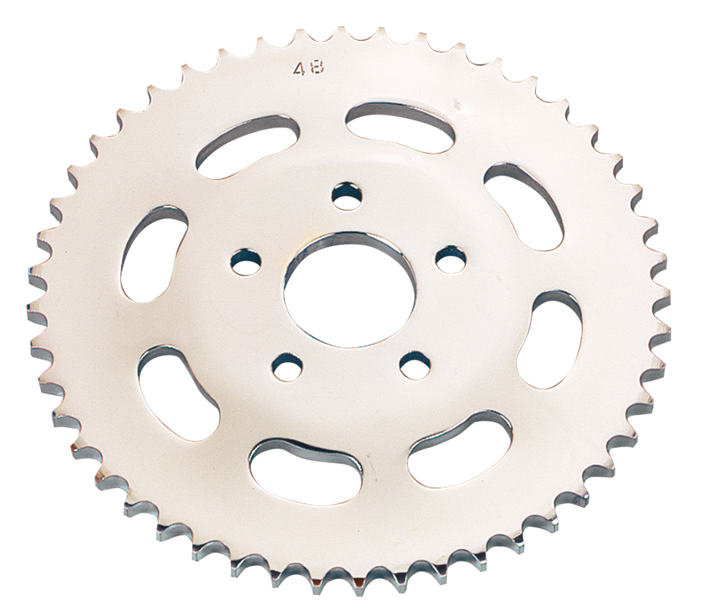 CHROME PLATED REAR SPROCKET WITH OVAL CUTOUTS