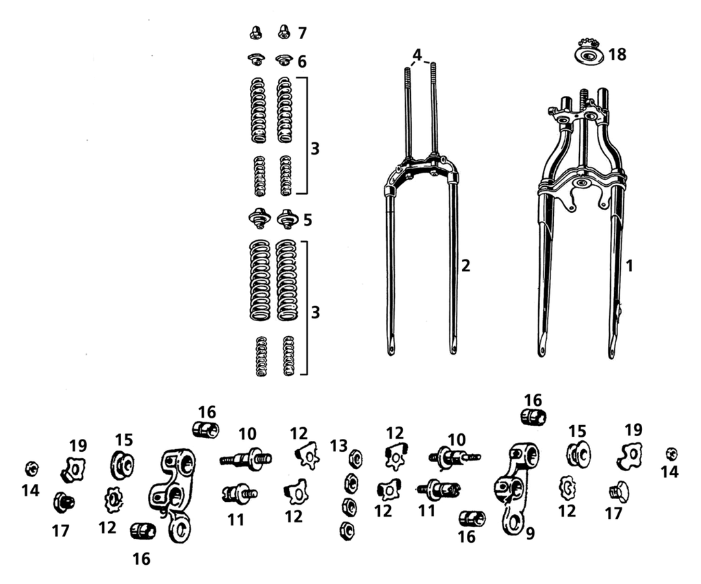 OLD STYLE SPRINGER FRONT FORKS