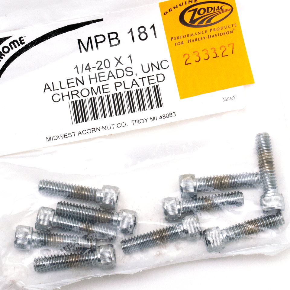 CHROME PLATED ALLEN HEAD SCREWS ASSORTMENT (1)