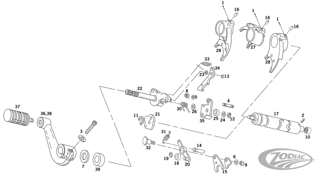 SHIFTER PARTS FOR 1991-2003 SPORTSTER