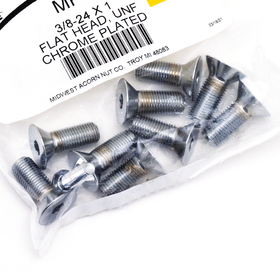 CHROME PLATED COUNTER SUNK FLAT HEAD SOCKET SCREWS