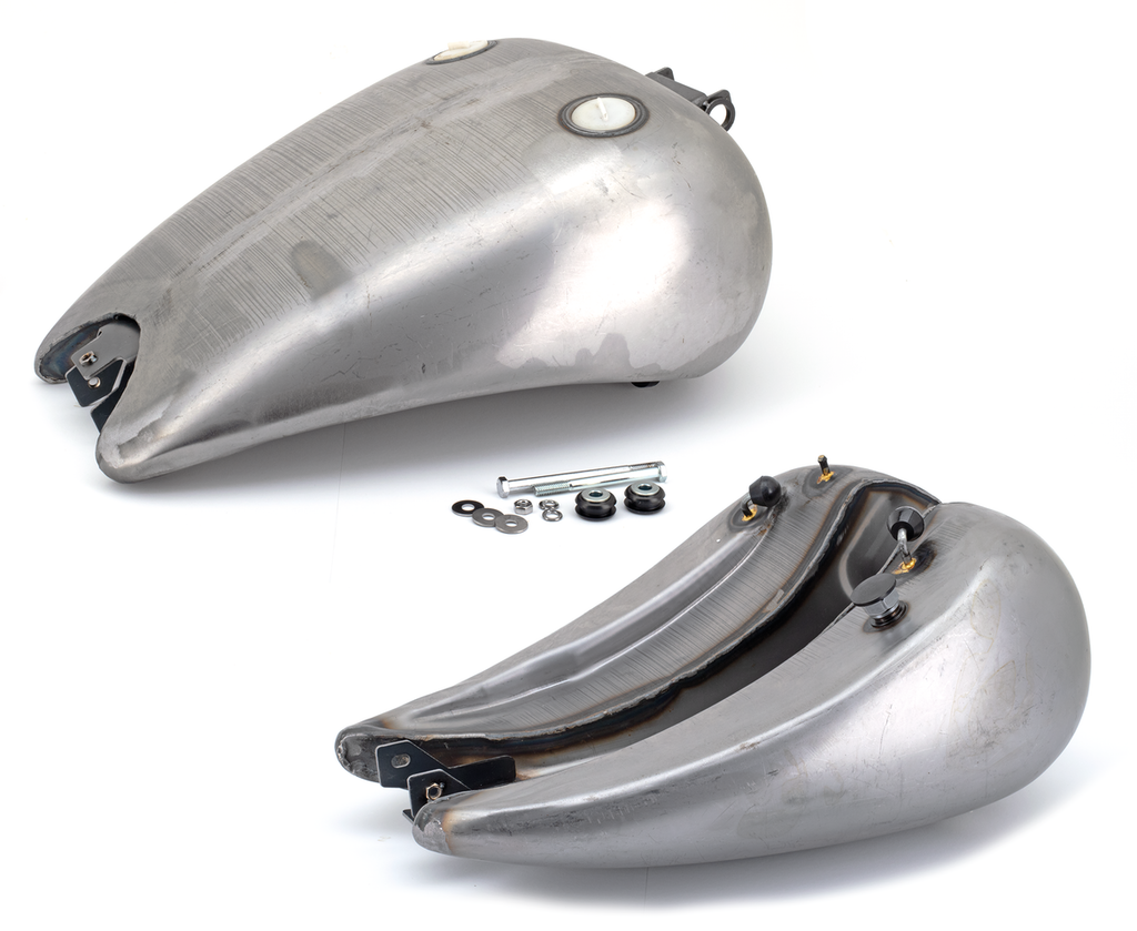 ONE PIECE 2" STRETCHED SMOOTH TOP STEEL GAS TANK FOR DYNA MODELS