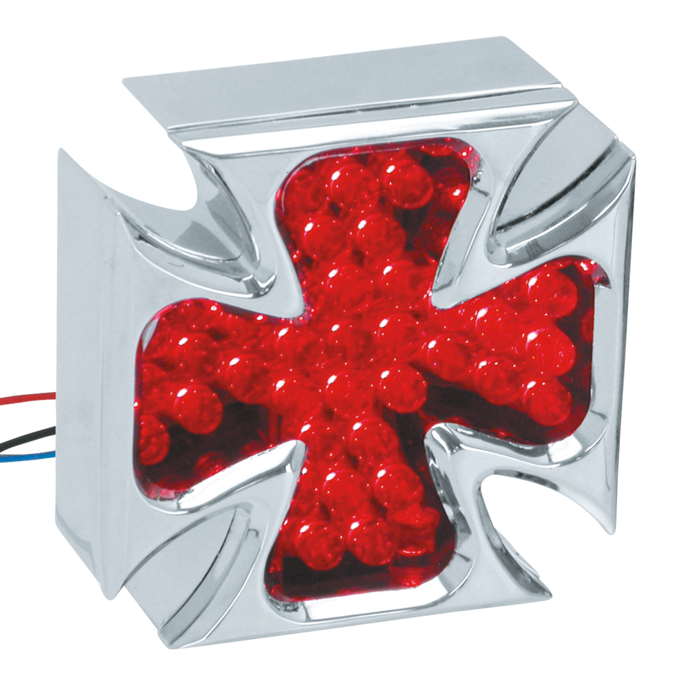 MALTESE CHROME PLATED BILLET ALUMINUM LED MALTESE CROSS TAILLIGHT