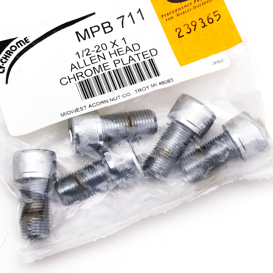 CHROME PLATED UNF ALLEN HEAD SCREWS ASSORTMENT TRAY