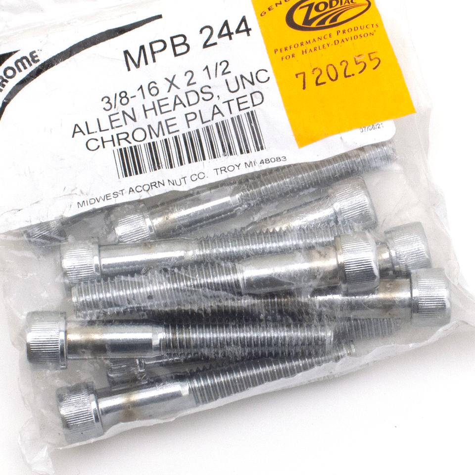 CHROME PLATED GRADE-8 ALLEN HEAD SOCKET SCREWS