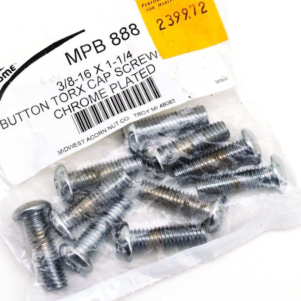 CHROME PLATED BUTTON HEAD TORX SCREW ASSORTMENT