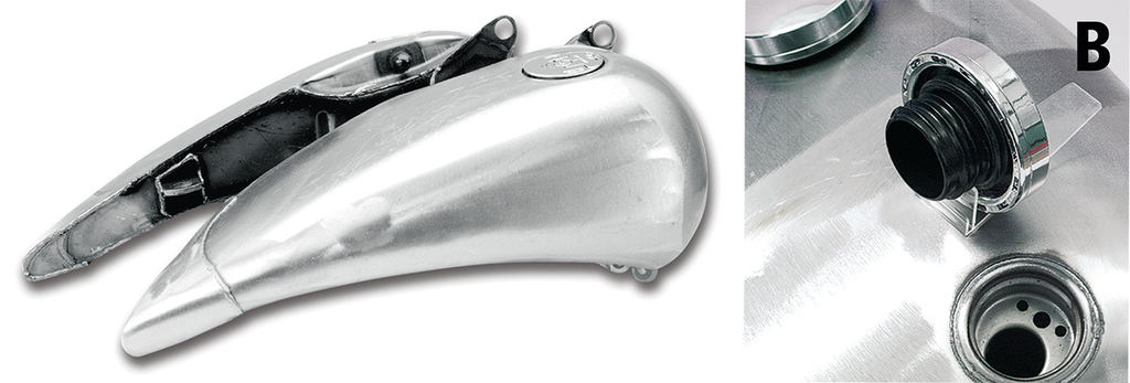 4" STRETCHED STEEL FLAT-SIDE GAS TANK FOR SOFTAILS