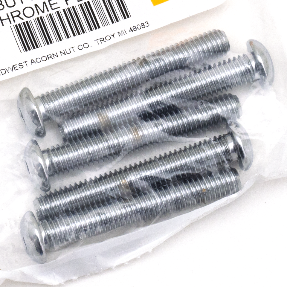 ASSORTMENT TRAY OF CHROME PLATED LARGER BUTTON HEAD ALLEN SCREWS