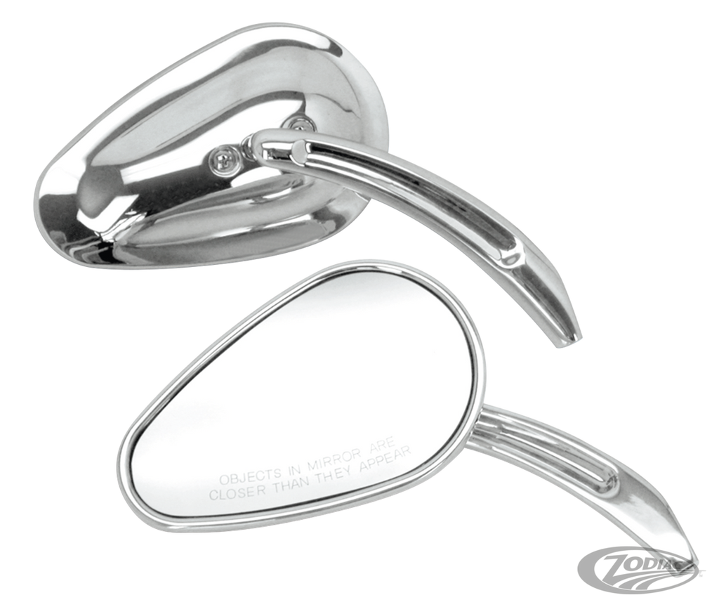 CHROME SWEEPING TEARDROP STYLE MIRRORS