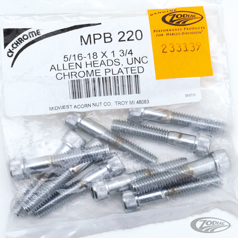 CHROME PLATED ALLEN HEAD SCREWS ASSORTMENT