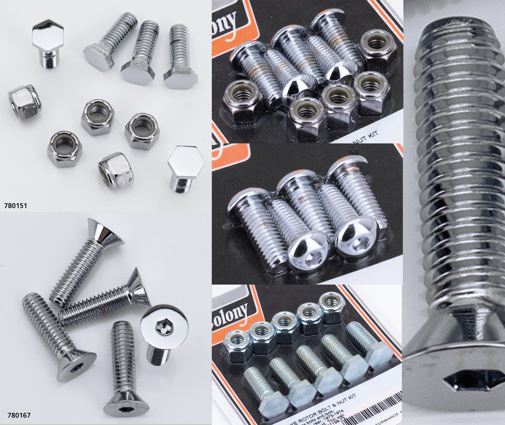 BRAKE ROTOR SCREWS & NUTS FOR SPORTSTER