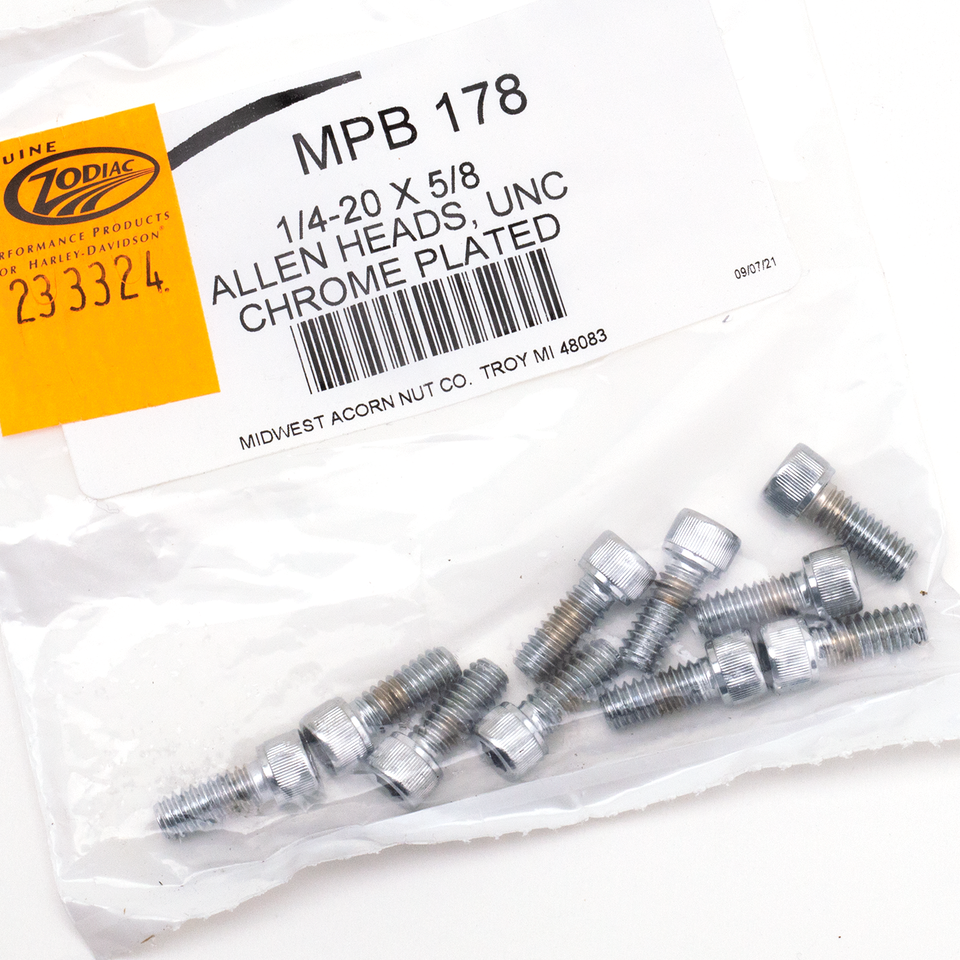 CHROME PLATED ALLEN HEAD SCREWS ASSORTMENT