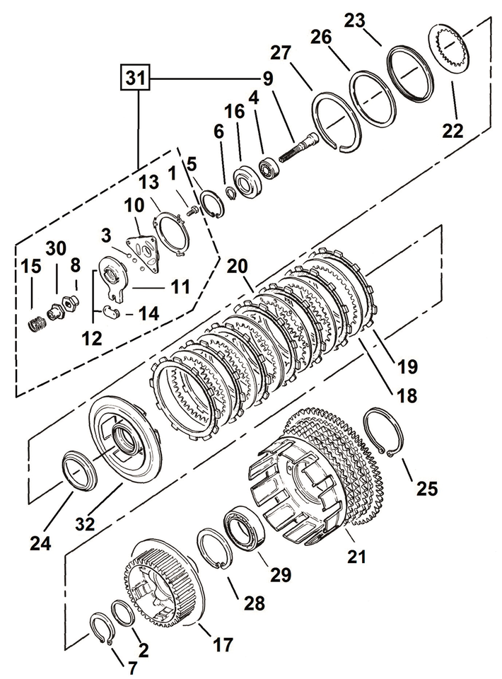 CLUTCH PARTS FOR LATE 1984-1990 SPORTSTER