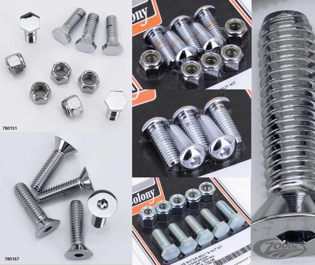 BRAKE ROTOR SCREWS & NUTS FOR SPORTSTER