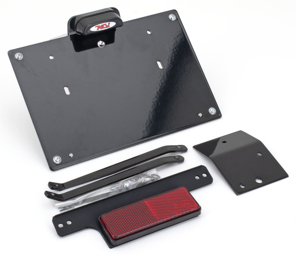 MCJ LIGHTED LICENSE PLATE BRACKETS FOR MILWAUKEE EIGHT SOFTAIL