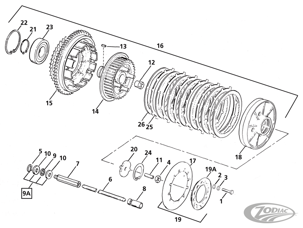 CLUTCH PARTS FOR LATE 1984-1989 BIG TWIN