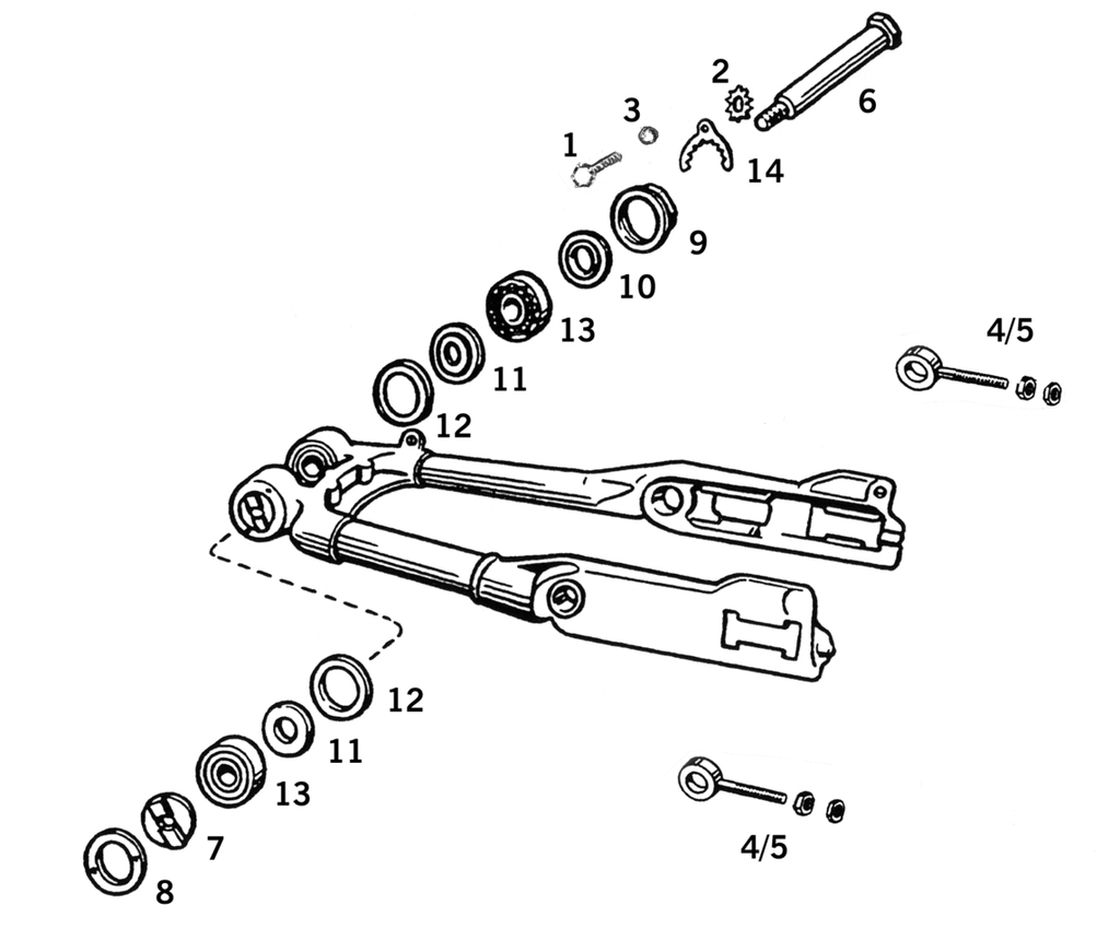 SWINGARM PARTS FOR SPORTSTER 1954-1981