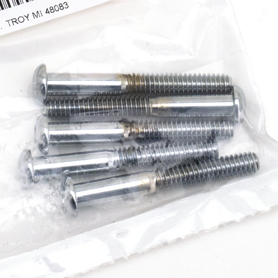 ASSORTMENT TRAY OF CHROME PLATED LARGER BUTTON HEAD ALLEN SCREWS