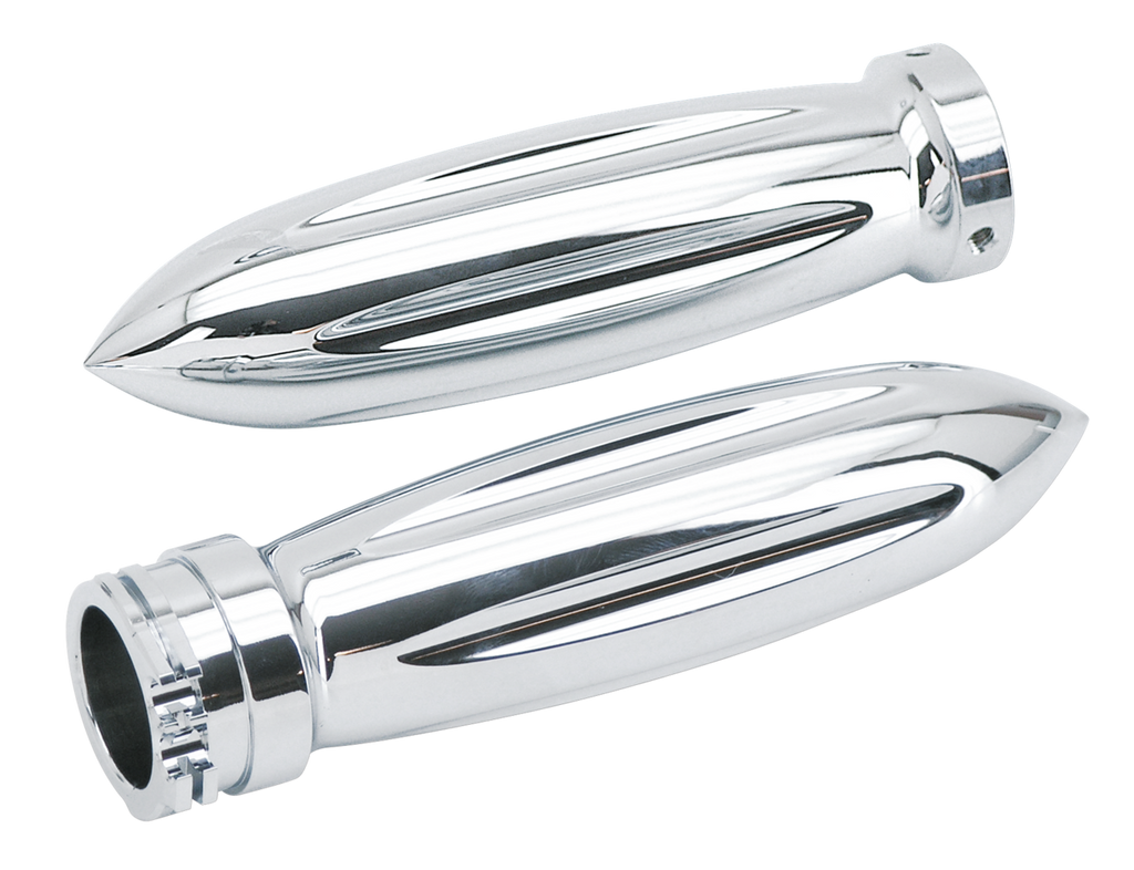 CHROME BILLET ROCKET STYLE GRIPS