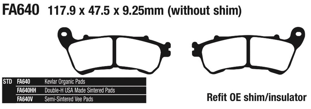 EBC FRONT DISC BRAKE PADS