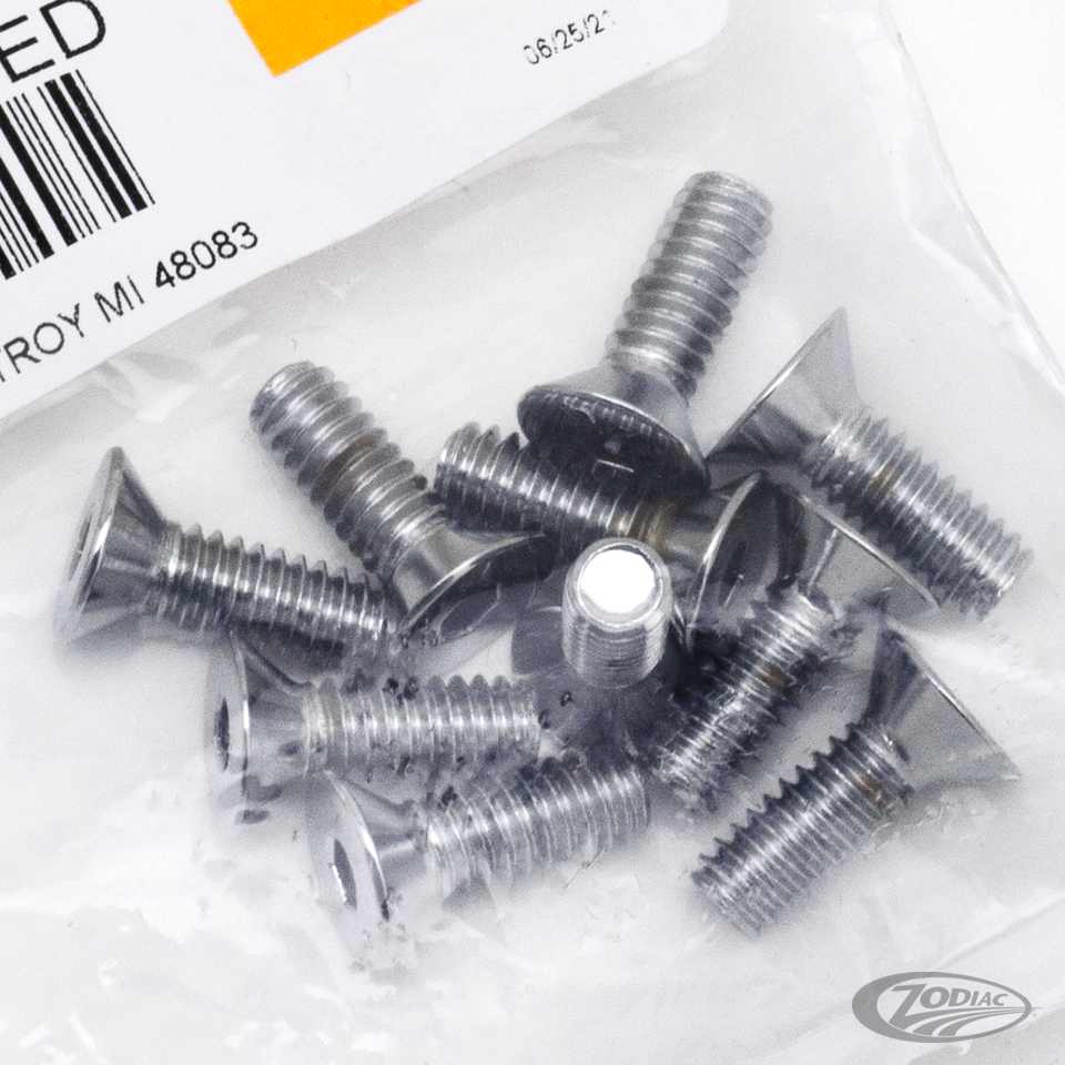 CHROME PLATED COUNTER SUNK FLAT HEAD SOCKET SCREWS