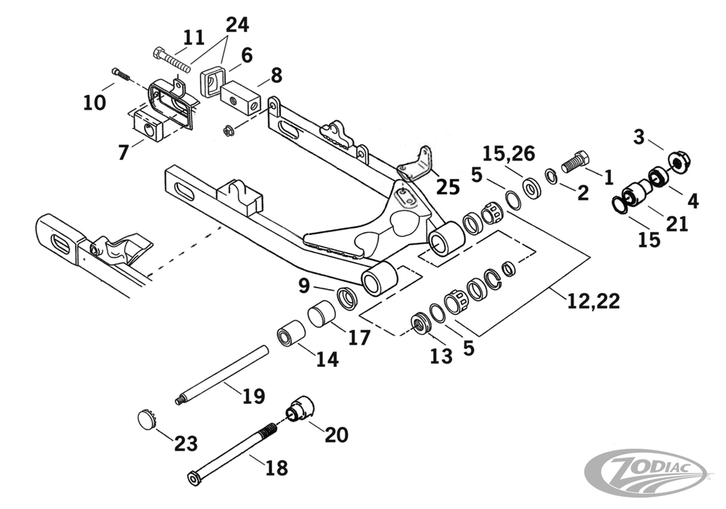 SWINGARM PARTS FOR 1991-2017 DYNA