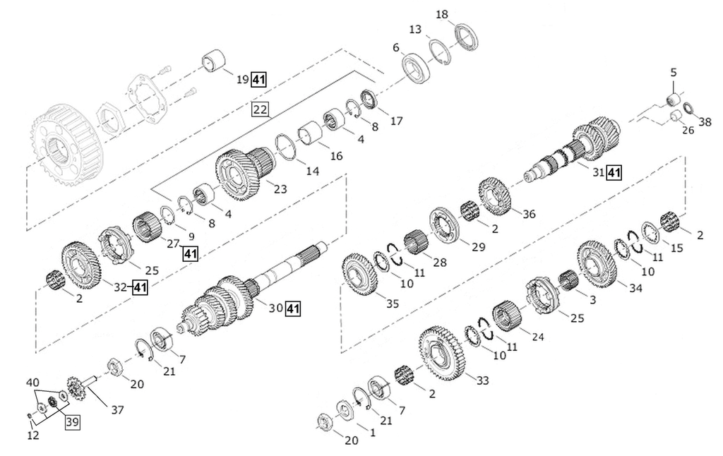 2006 TO PRESENT 6-SPEED TRANSMISSION GEARS AND SHAFTS