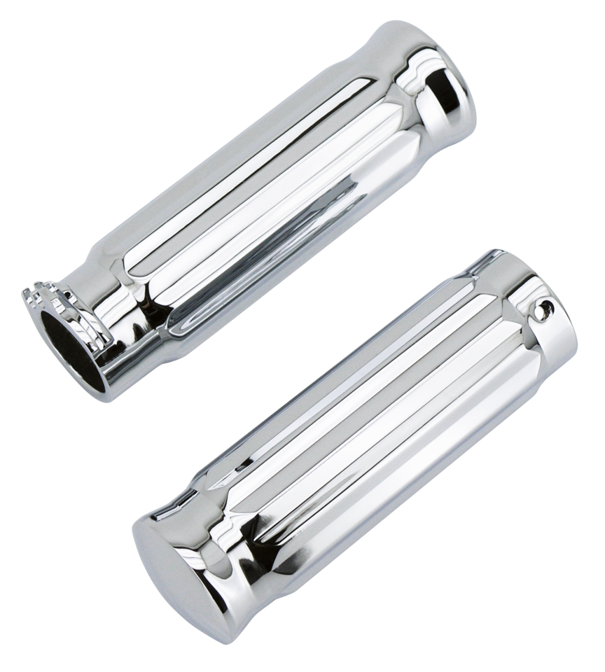 CHROME ALUMINUM BARREL STYLE GRIPS