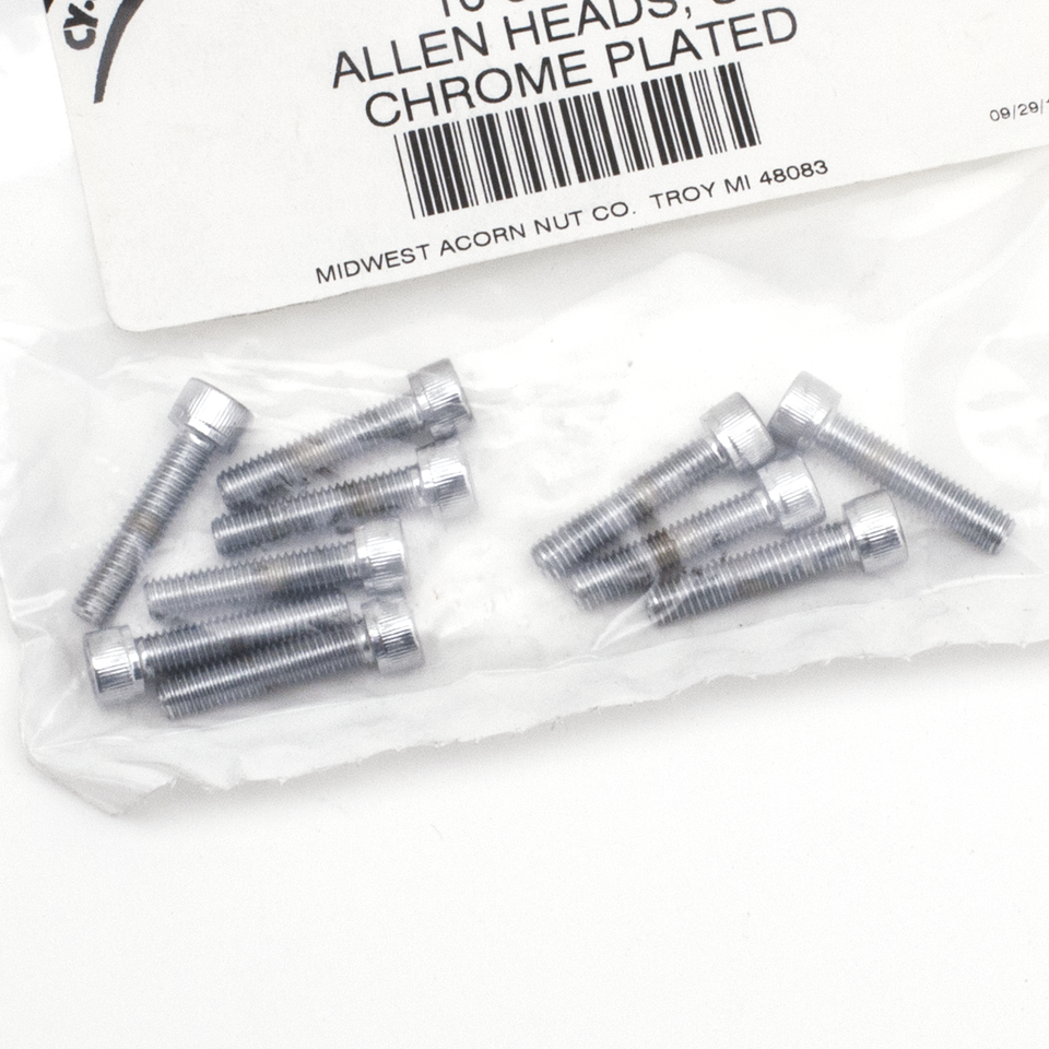 CHROME PLATED ALLEN HEAD SCREWS ASSORTMENT