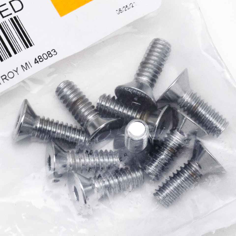 CHROME PLATED COUNTER SUNK FLAT HEAD SOCKET SCREWS