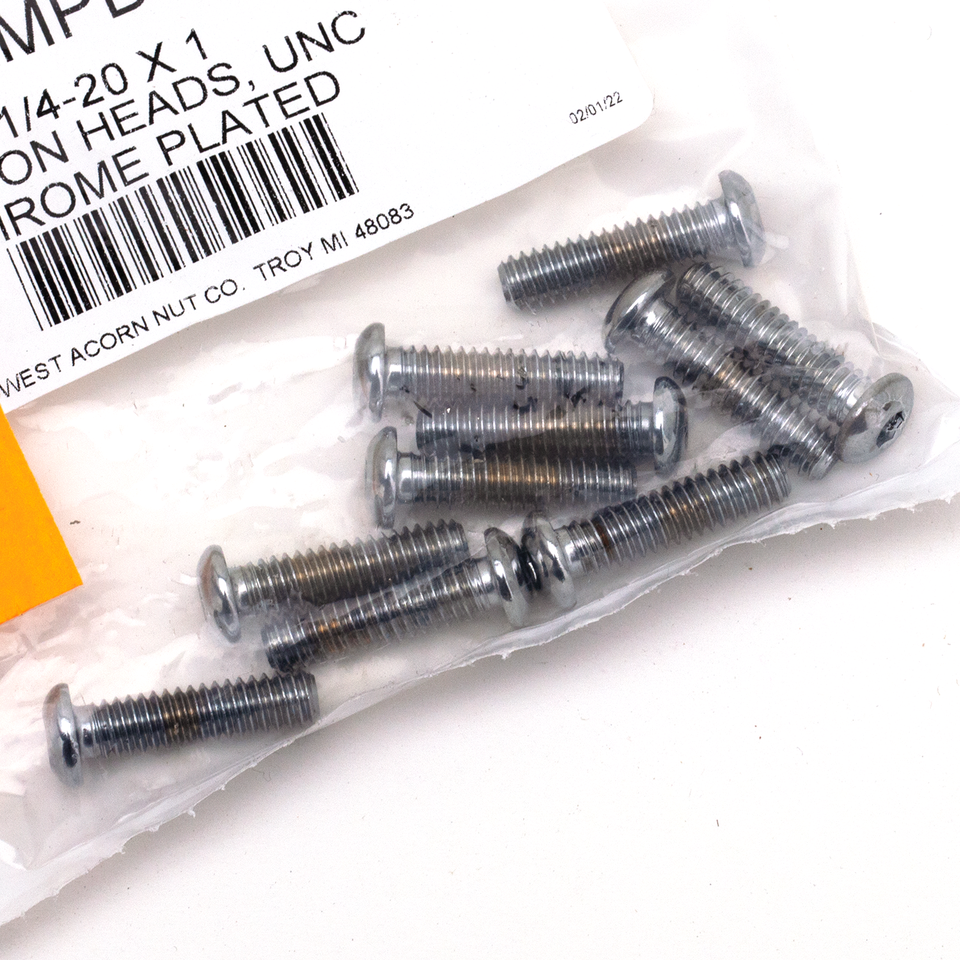 CHROME PLATED BUTTON HEAD ALLEN SCREWS ASSORTMENT