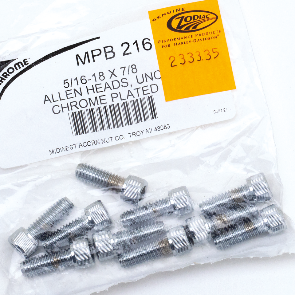 CHROME PLATED ALLEN HEAD SCREWS ASSORTMENT