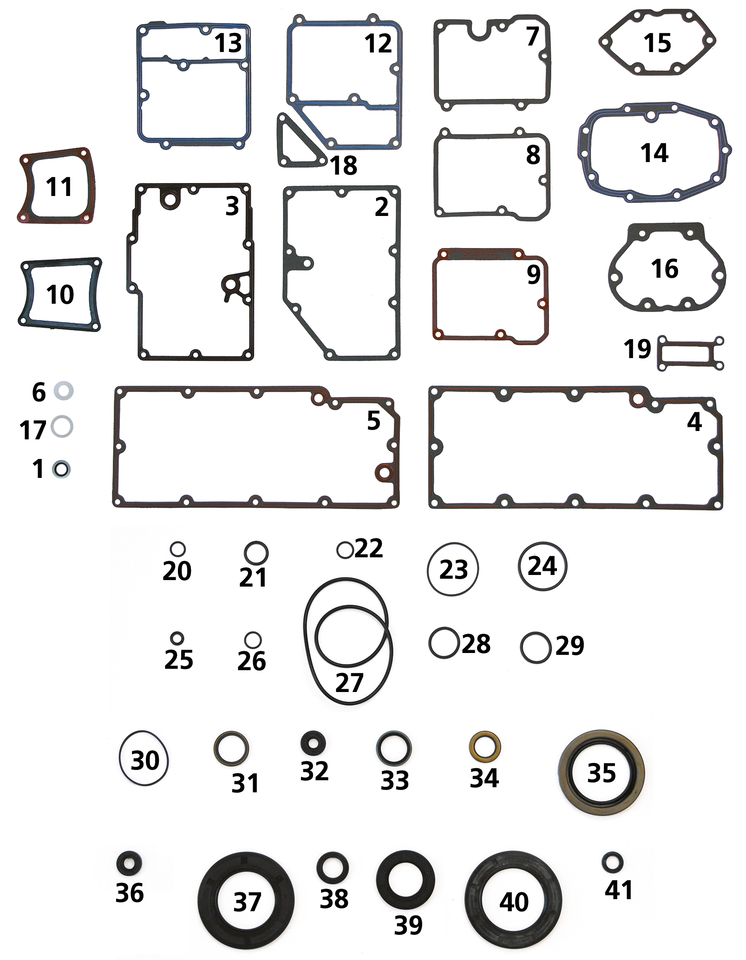 TRANSMISSION GASKET, O-RINGS AND SEALS FOR 5 SPEED BIG TWIN