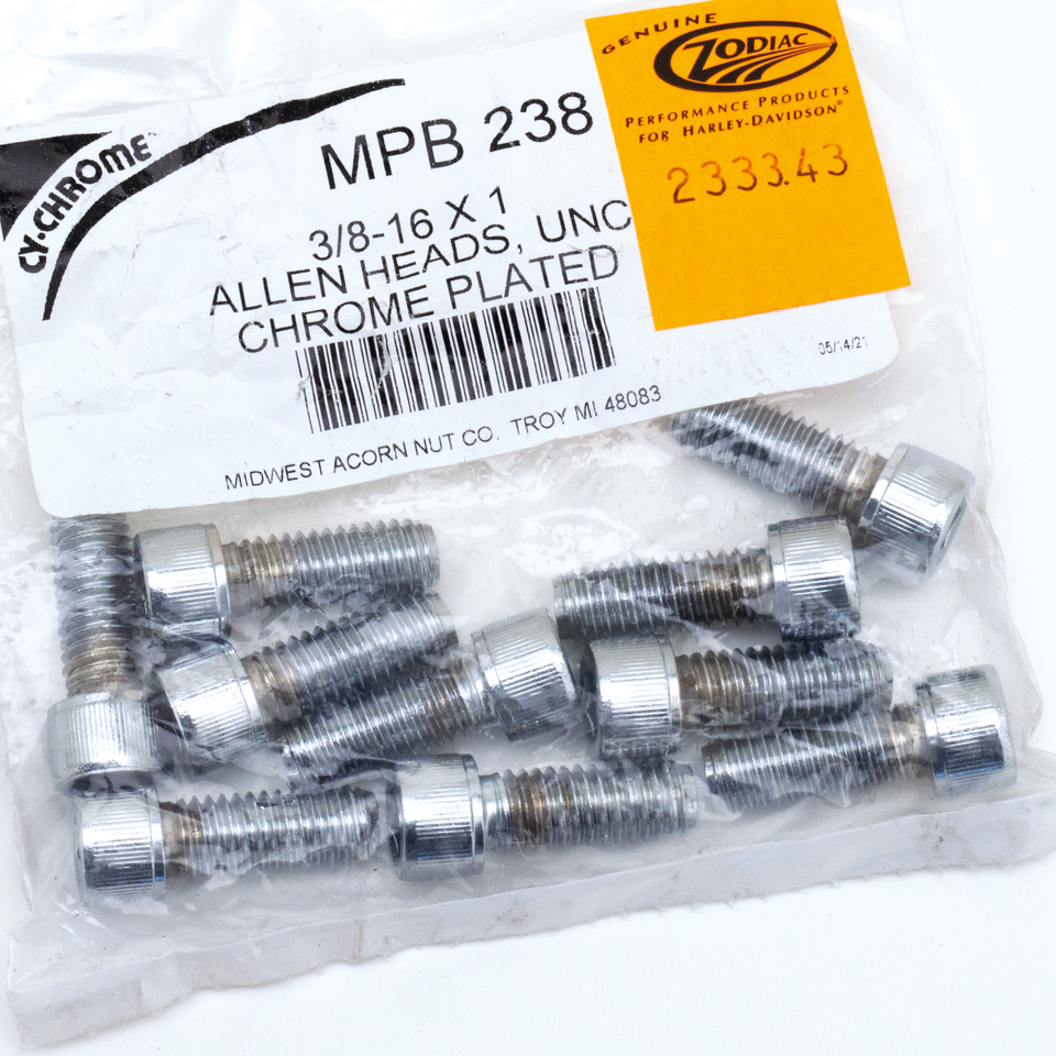 CHROME PLATED ALLEN HEAD SCREWS ASSORTMENT (1)