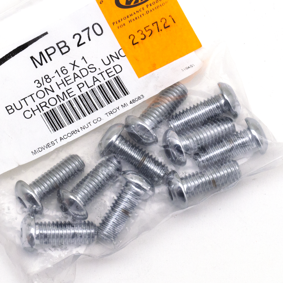 CHROME PLATED BUTTON HEAD ALLEN SCREWS ASSORTMENT