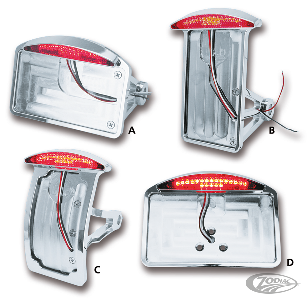 SIDE MOUNT & FENDER MOUNT LICENSE PLATE BRACKETS WITH LED TAILLIGHTS